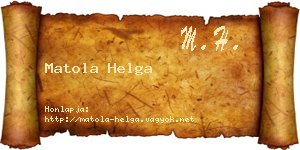 Matola Helga névjegykártya